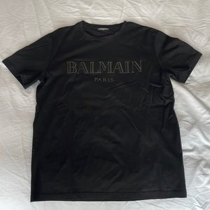Balmain black organic cotton tshirt in medium